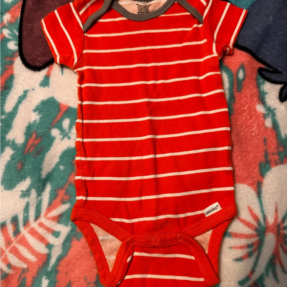 Carter's Bright Red and White Striped Bodysuit